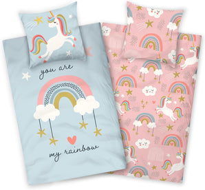 [RESIGILAT] Aminata lenjerie pat copii unicorn 135x200 reversibila