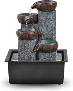 [RESIGILAT] Bkasi Zen'Light, Fantana de interior 4 niveluri, LED colorat, H 21 cm