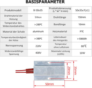 [RESIGILAT] Incalzitor PTC cu termostat 220V 80C pentru imprimante 3D