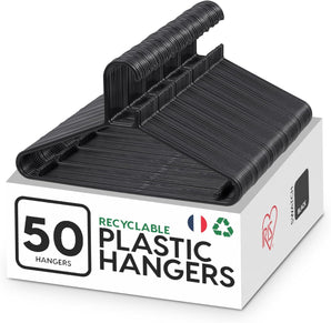 [RESIGILAT] Iris Ohyama CHM-39, Cuiere plastic, Pachet 50 buc, Negru