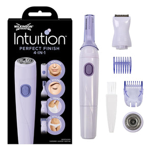 Wilkinson Sword – Intuition Perfect Finish Trimmer Electric 4-în-1 pentru Corp, Zona Bikini, Față și Sprâncene