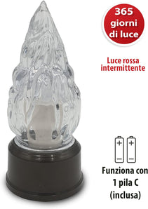 [RESIGILAT] Ornament LED Velamp Eternitate, lumină roșie intermitentă, autonomie 365 zile, 15 cm