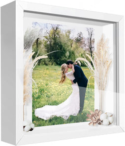Rama foto 3D pentru a umple rama foto de 30 x 30 cm adâncă Rama 3D pentru obiecte din lemn de până la 3 cm, ramă 3D pentru obiecte, flori, buchete de nuntă sau amintiri