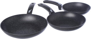 [RESIGILAT] Set tigaie Moneta Etnea aluminiu negru 28 cm 46x29x15 cm