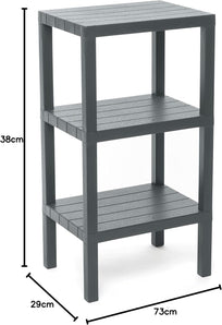 [RESIGILAT] Raft baie TATAY Lombok, 3 niveluri, rezistent umiditate, gri