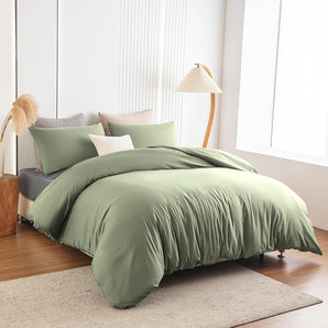 [RESIGILAT] Lenjerie pat 140x200, microfibra, verde salvie