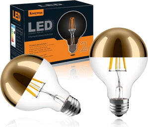 [RESIGILAT] Lampa LED G80 E27 6W aur 2700K 2 buc