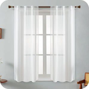 [RESIGILAT] Perdele voal transparent pentru interior 70 x 150 cm alb