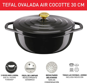 [RESIGILAT] Cocotta Tefal 30 cm aluminiu, 5,7 l, ceramica, lavabila