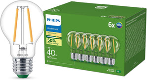 [RESIGILAT] Bec LED Philips, E27, 40 W, alb cald 2700 K, pachet de 6