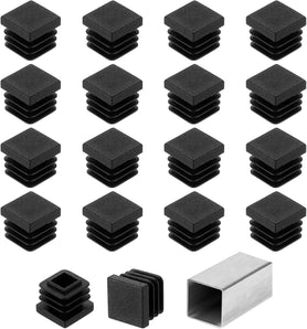 [RESIGILAT] Capace tuburi patrate 15 mm, 50 bucati, plastic negru
