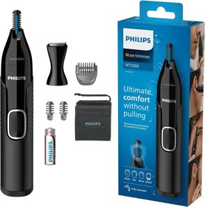 Trimmer nazal Philips Seria 5000, Îndepărtare eficientă a părului din nas, urechi și sprâncene, cu tehnologie PrecisionTrim, rezistent la apă, model NT5650/16