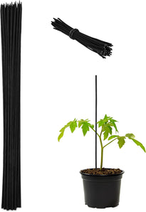 [RESIGILAT] Stalp pentru plante Relaxdays set 50 bambus 60 cm negru