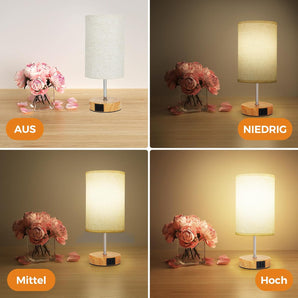 [RESIGILAT] Lampa noptiera Suright cu USB si abajur din in