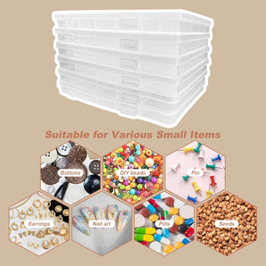 [RESIGILAT] Cutii depozitare transparente, 6 piese, 24 compartimente, 19x13 cm