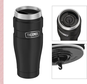 [RESIGILAT] Thermos Stainless King, 0.47L, negru mat, cana termos pentru cafea