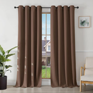 [RESIGILAT] Joydeco Perdele opace, 2 buc, 245 x 140 cm, Maro, Termice