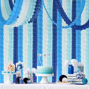 [RESIGILAT] BEISHIDA 12PCS Ghirlanda Hartie Trifoi, 120ft, Albastru