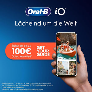 [RESIGILAT] Periută de dinți electrică Oral-B iO Series 4 Plus Edition, PLUS 3 capete de periaj, 4 moduri de curățare pentru îngrijirea dentară, cutie de călătorie, concepută de Braun, negru mat.