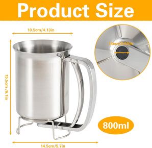 [RESIGILAT] Dispensator aluat GIBOHOM 800ml inox pentru clatite muffins