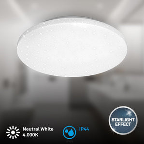 [RESIGILAT] Plafoniera LED Briloner cu decor stea, alba, IP44, 340 mm