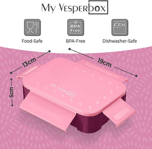 [RESIGILAT] Bento box copii roz-violet pentru gradinita si scoala