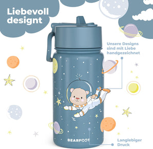 [RESIGILAT] Bearfoot Termos 400 ml, Sticla Apa Inox, Fara BPA, Albastru