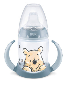 [RESIGILAT] Cană de tranziție NUK First Choice+, 150 ml, 6–18 luni, albastră, cu indicator de temperatură și mâner ergonomic
