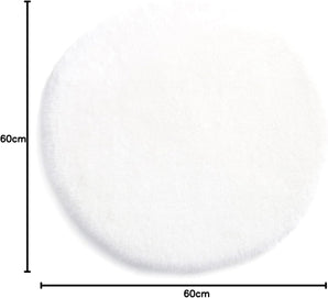 [RESIGILAT] Covor Rotund Pufos Alb 60cm pentru Living si Dormitor