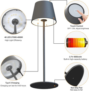 [RESIGILAT] Lampa de masa portabila LED cu baterie alb cald