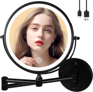[RESIGILAT] Oglinda cosmetica perete 23 cm cu lumina si marire 10x