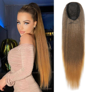 [RESIGILAT] Coada de cal lunga cu clips negru si blond pentru femei