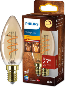 [RESIGILAT] Philips LED E14 Aur 25W alb cald lampa decorativa