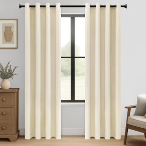 [RESIGILAT] Draperii blackout termice, set 2 panouri, 168 x 213 cm, culoare Biscotti Beige, efect opacizare 60%