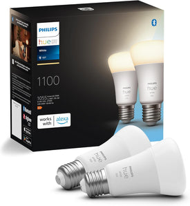 Philips Hue White E27 Lampe Doppelpack 2x1055lm, dimmbar, warmweißes Licht, steuerbar via App, kompatibel mit Amazon Alexa (Echo, Echo Dot)
