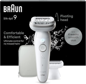 [RESIGILAT] Epilator Braun Silk-epil 9 pentru femei, alb/argintiu
