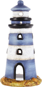 Heitmann Deco - Felinar decorativ "Far" din ceramică - decorațiune maritimă superbă pentru masă și living, Albastru/Alb.