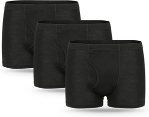 3er Pack Inkontinenz Pants Männer, Waschbare Herren-Boxershorts aus Baumwolle mit 300 ml saugfähiger Einlage Wiederverwendbare saugfähige Unterwäsche für Männer Schwarz Größe XL