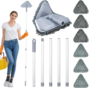 [RESIGILAT] Mop TAOPE, instrument curatat tavan, 200 cm, 6 lavete microfibra, gri