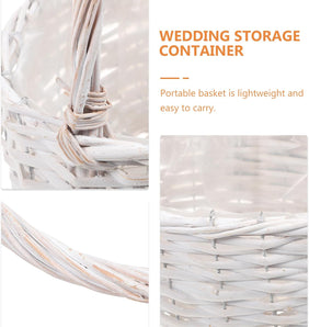 [RESIGILAT] Gadpiparty Cos tesut manual, mic, cu maner, stil Boho, alb