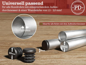 [RESIGILAT] Dopuri PD 20 mm, Capace plastic PE, Negre, 10 bucati