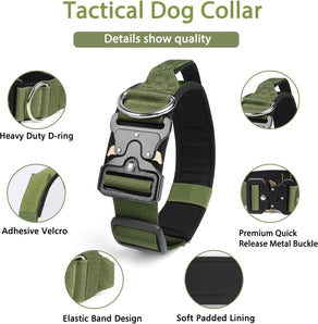 [RESIGILAT] Zgarda tactica pentru caini, reglabila, lata, cu maner, L