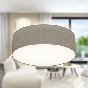 [RESIGILAT] Plafoniera B.K.Licht cu abajur textil taupe E27 40W