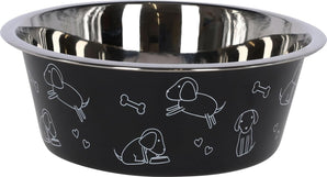 [RESIGILAT] Bol Kerbl Pet inox 1800ml negru cu motiv