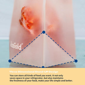 [RESIGILAT] 6 pungi reutilizabile, etanse, pentru depozitarea alimentelor