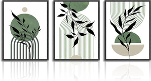 [RESIGILAT] Tablouri Abstracte Dazzlewall Salbei Verde Set 3 30x40 cm