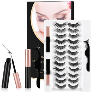 [RESIGILAT] Set gene false 3D magnetice cu eyeliner si penseta, naturale
