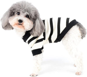 [RESIGILAT] Zunea Tricou Caini Mici, Dungi, Bumbac Moale, Galben, L