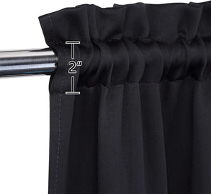 [RESIGILAT] LinTimes Perdele Bucatarie Blackout, 66cm x 76cm, Set de 2, Negru