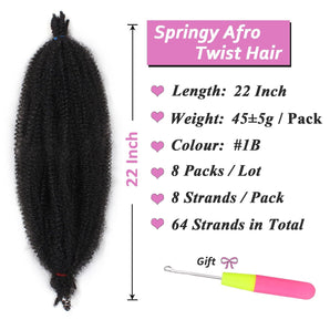 [RESIGILAT] Samtress 22 Inch Afro Twist 8 pachete par cret nr 1B